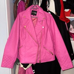 Fashion Nova Pink Faux Leather Jacket